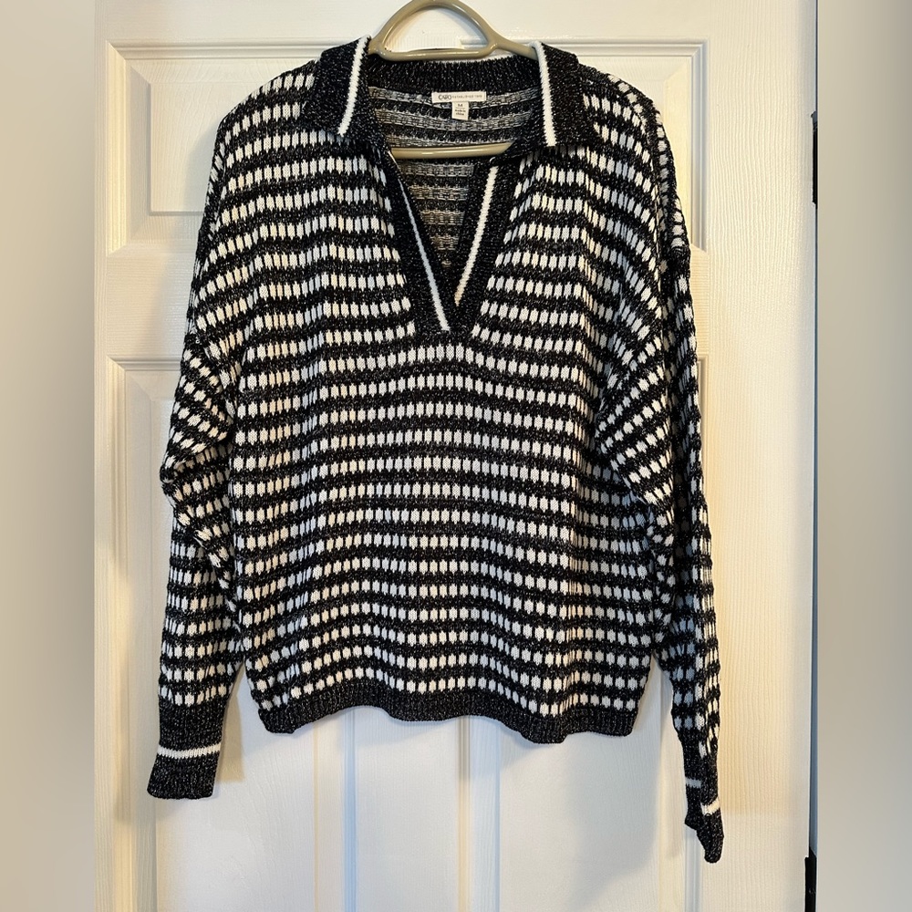 Cato black and white sweater